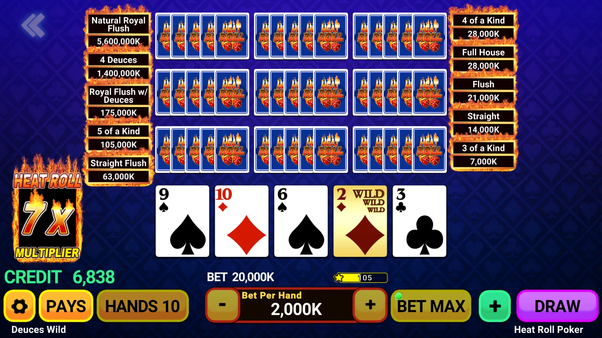 Video Poker Multi: Deuces Wild screenshot